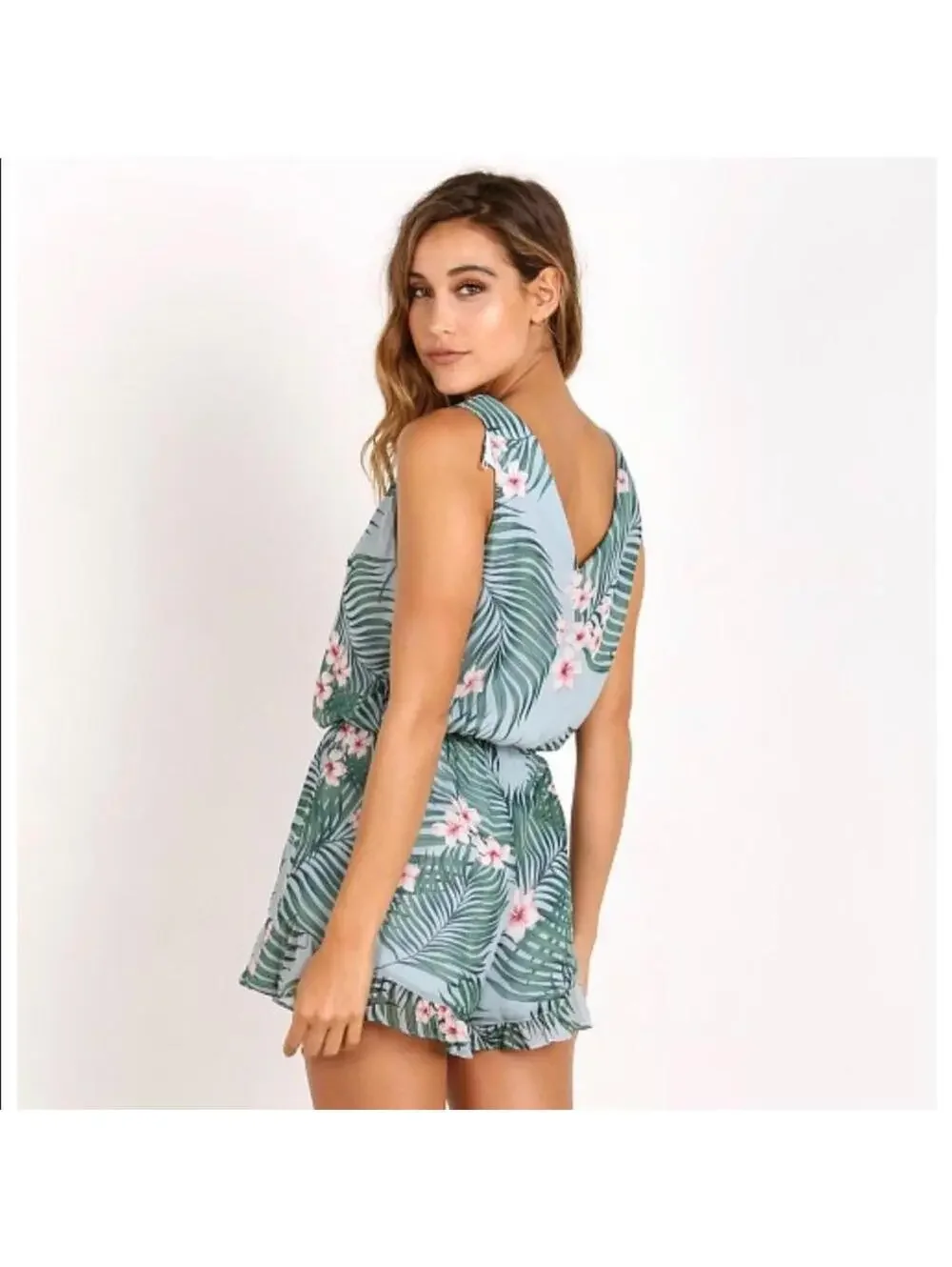 Show Me Your Mumu Riri Romper Hanalei Dream blue floral romper Size XS